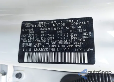 2024 Hyundai Tucson Hybrid Sel Convenience из США, поврежденный, VIN KM8JCCD17RU159017